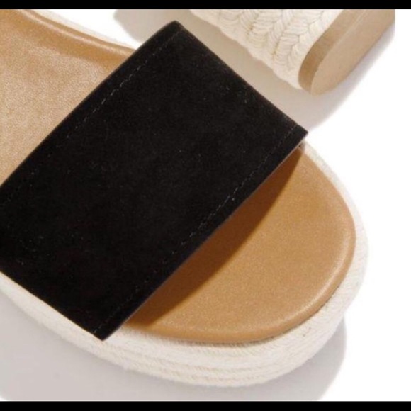 👡Espadrille Flatform Sandals 👡 Black Suede - Picture 6 of 6